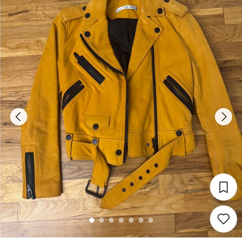Vibrant Yellow Leather Biker Jacket with Asymmetrical Zipper